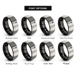 font options for inside engraving on black & grey wizard staff crystal rings