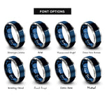 font options for inside engraving on blue & silver wizard staff crystal rings