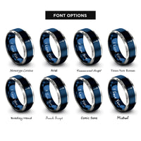 font options for inside engraving on blue & gray wizard staff crystal rings