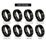 font options for inside engraving on black wok flames rings