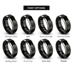 font options for inside engraving on black & gray wolf rings