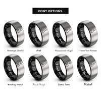 font options for inside engraving on black & gray wolf rings