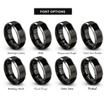 font options for inside engraving on black & gray wolf rings