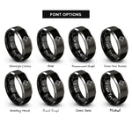 font options for inside engraving on black & gray wolf rings