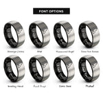 font options for inside engraving on black & grey wolf rings