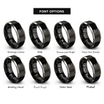 font options for inside engraving on black & grey wolf rings