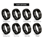 font options for inside engraving on black wolf rings