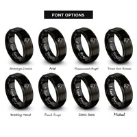 font options for inside engraving on black wolf rings
