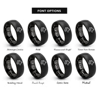 font options for inside engraving on black wolf rings