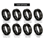 font options for inside engraving on black wolf rings