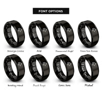 font options for inside engraving on black wolf rings