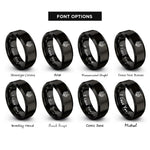font options for inside engraving on black wolf rings