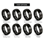 font options for inside engraving on black wolf rings