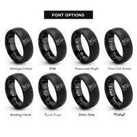 font options for inside engraving on black wolf rings