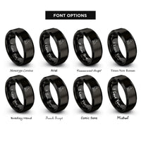 font options for inside engraving on black wolf rings