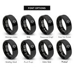 font options for inside engraving on black wolf rings
