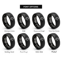 font options for inside engraving on black wolf rings