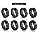 font options for inside engraving on black wolf rings