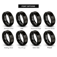 font options for inside engraving on black wolf rings