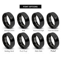 font options for inside engraving on black wolf rings