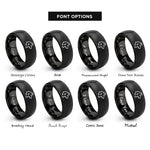 font options for inside engraving on black wolf rings