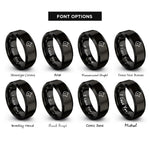 font options for inside engraving on black wolf rings
