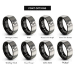 font options for inside engraving on black & gray wolf eyes rings