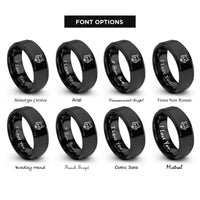 font options for inside engraving on black wolf eyes rings