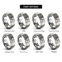font options for inside engraving on grey wolf eyes rings