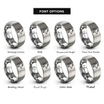 font options for inside engraving on gray wolf rings