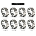 font options for inside engraving on gray wolf rings
