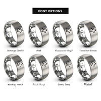 font options for inside engraving on silver wolf rings