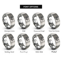 font options for inside engraving on gray wolf rings