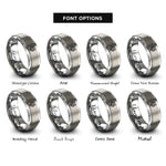 font options for inside engraving on silver wolf rings