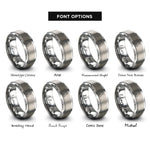 font options for inside engraving on grey wolf rings