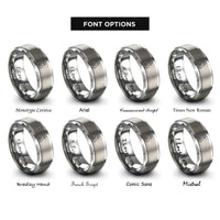 font options for inside engraving on grey wolf rings