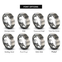 font options for inside engraving on silver wolf rings