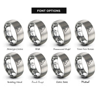 font options for inside engraving on gray wolf rings