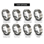 font options for inside engraving on gray wolf rings