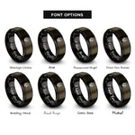 font options for inside engraving on gunmetal & black wolf rings