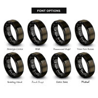 font options for inside engraving on gunmetal & black wolf rings