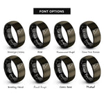 font options for inside engraving on gunmetal & black wolf rings