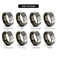 font options for inside engraving on gunmetal & grey wolf rings