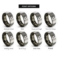font options for inside engraving on gunmetal & gray wolf rings