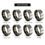 font options for inside engraving on gunmetal & silver wolf rings