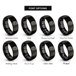 font options for inside engraving on black wolf howling rings