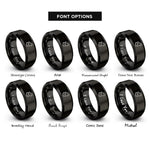 font options for inside engraving on black wolf howling rings