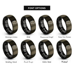 font options for inside engraving on gunmetal & black wolf howling rings