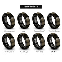 font options for inside engraving on gunmetal & black wolf moon rings
