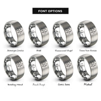 font options for inside engraving on gray wolf pack silhouettes rings